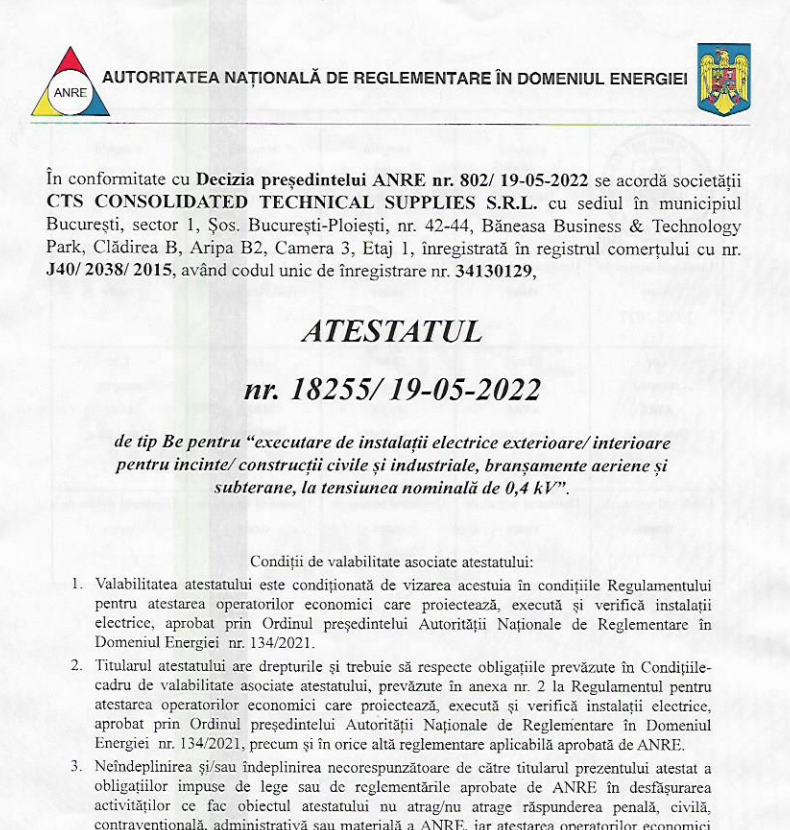 ATESTAT BE NR. 18255